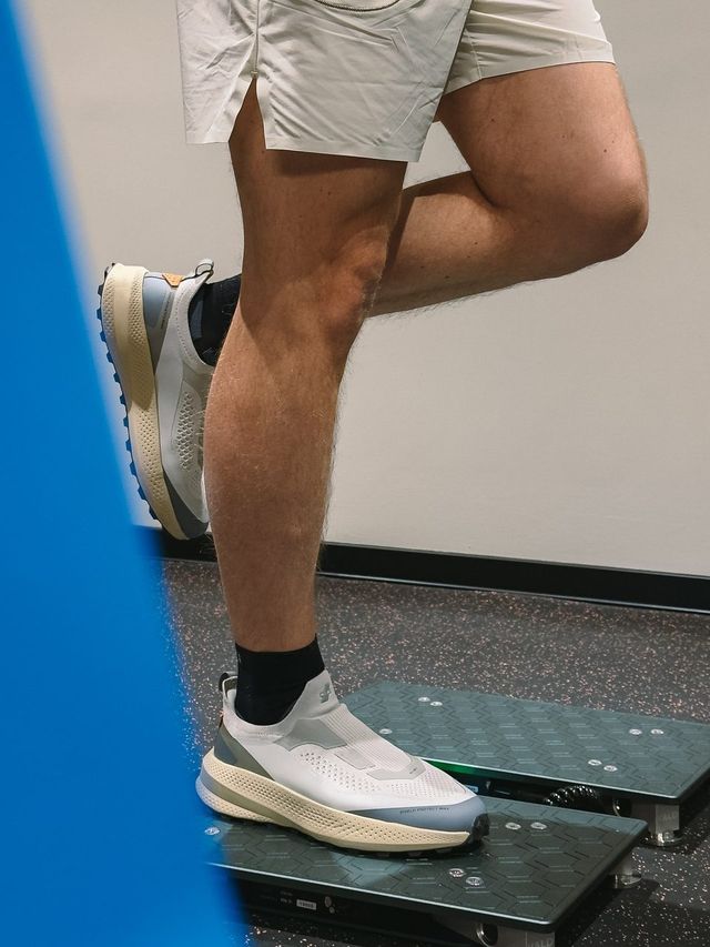 Standing on one leg on the force plate